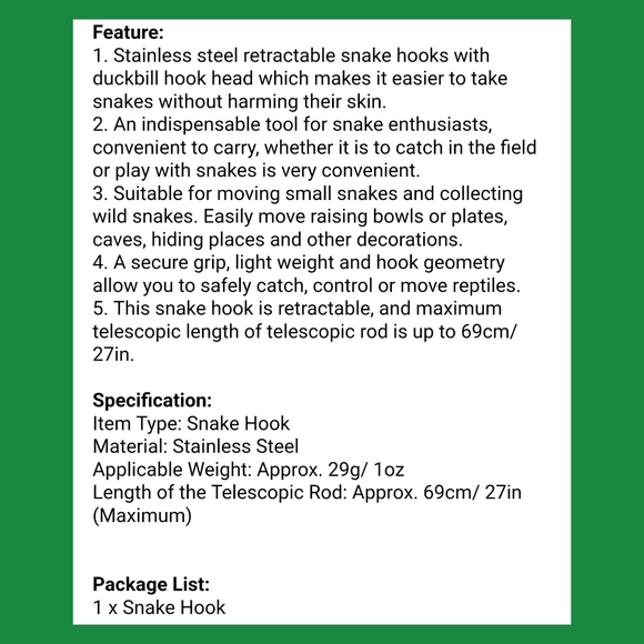 5/$25 mini snake hook, silver, collapsible retractable snake hook w/ belt clip. - Picture 5 of 7